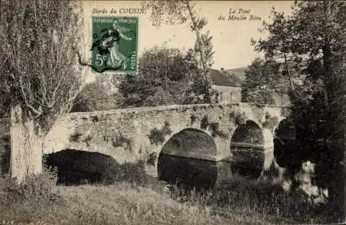 Ak Bords du Cousin, Le Pont du Moulin Riou