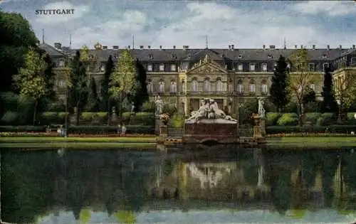 Ak Stuttgart in Württemberg, Neues Schloss, Anlagensee