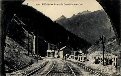 Ak Modane Savoie, Entree du Tunnel du Mont-Cenis