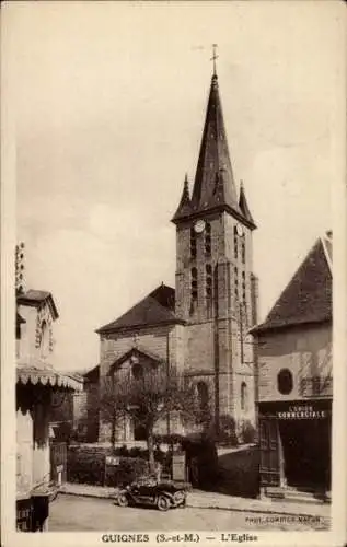 Ak Guignes Seine et Marne, L´Eglise