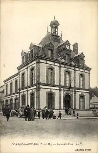 Ak Lorrez le Bocage Seine et Marne, Rathaus, Turmuhr