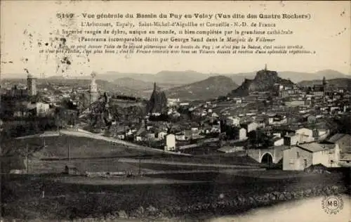 Ak Espaly Saint Marcel Le Puy en Velay Haute Loire, L'Arbousset, Panorama, Quatre Rochers