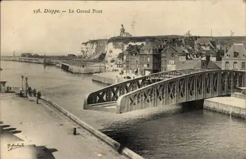 Ak Dieppe Seine Maritime, Grand Pont