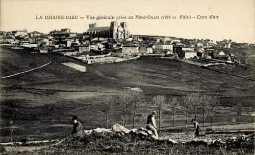 Ak La Chaise Dieu Haute Loire, Vue generale prise au Nord-Ouest, Cure d'air