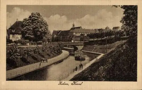 Ak Saverne Zabern Elsass Bas Rhin, Kanal, Brücke, Binnenschiff, Stadtbild