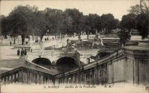 Ak Nîmes Gard, Jardin de la Fontaine