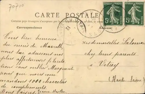 Ak Gy Haute-Saône, Vue prise de la Gare