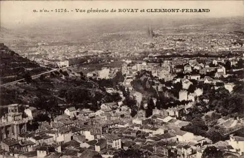 Ak Royat Puy de Dôme, Clermont Ferrand, Vue generale