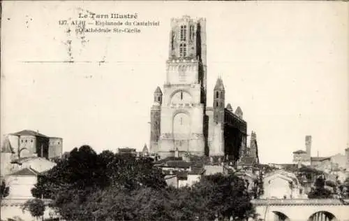 Ak Albi Tarn, Kathedrale St Cecile, Esplanade du Castelviel