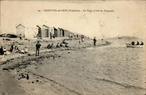 Ak Saint Pol de Leon Finistère, La Plage, Cote de Pempoul