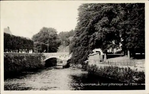 Ak Quimperlé Finistère, Pont pittoresque sur l'Elle