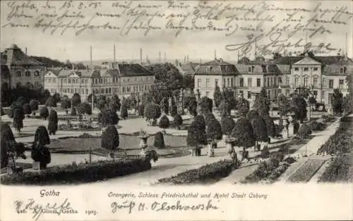 Ak Gotha in Thüringen, Orangerie, Schloss Friedrichsthal, Hotel Stadt Coburg