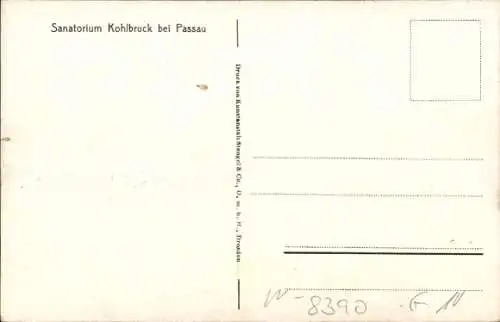 Ak Passau in Niederbayern, Sanatorium Kohlbruck