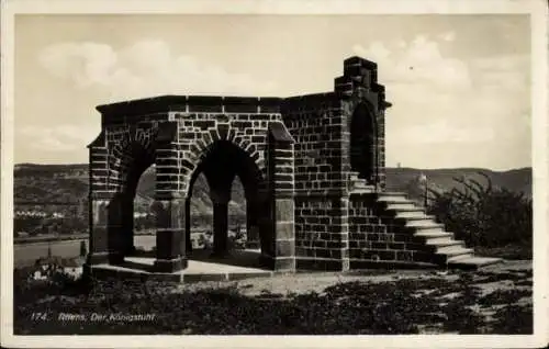 Ak Rhens Rheinland Pfalz, Blick auf den Königsstuhl, errichtet 1376, versetzt 1929