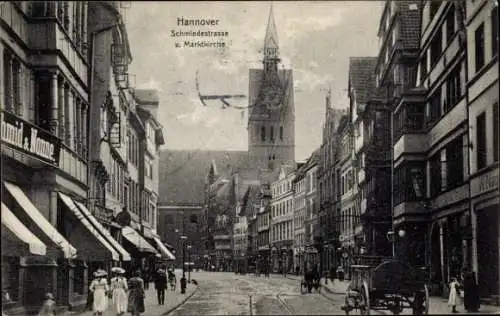 Ak Hannover in Niedersachsen, Schmiedestraße, Marktkirche