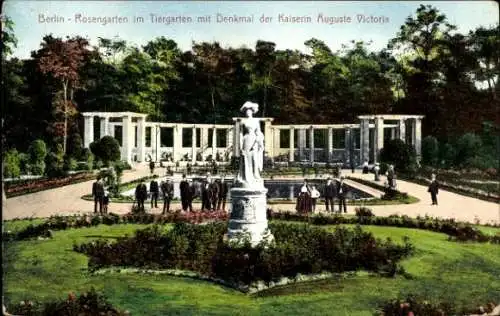 Ak Berlin Tiergarten, Rosengarten, Denkmal Kaiserin Auguste Victoria