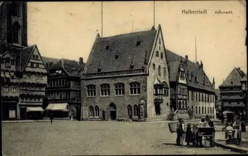 Ak Halberstadt am Harz, Holzmarkt