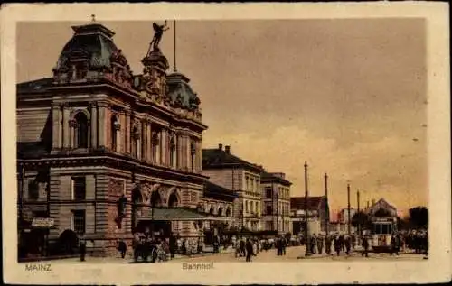 Ak Mainz am Rhein, Bahnhof