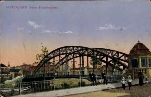 Ak Saarbrücken im Saarland, Kaiser Friedrichbrücke