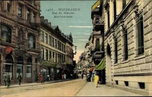 Ak Wiesbaden in Hessen, Schuhhaus, Marktstraße