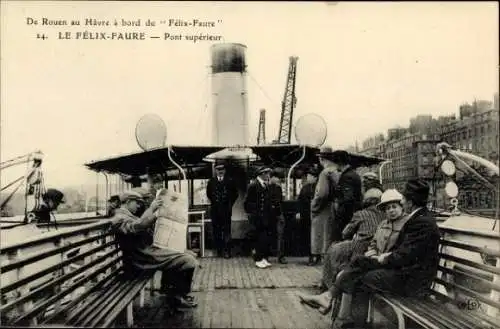 Ak Le Felix Faure, bateau du Havre a Rouen