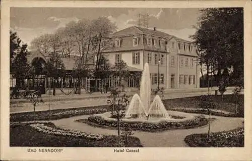 Ak Bad Nenndorf an der Weser, Hotel Cassel, Wasserfontäne