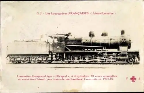 Ak Les Locomotives Francaises, Alsace Lorraine, Machine Type Decapod