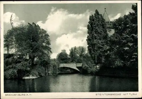 Ak Brandenburg an der Havel, Steintorbrücke, Turm