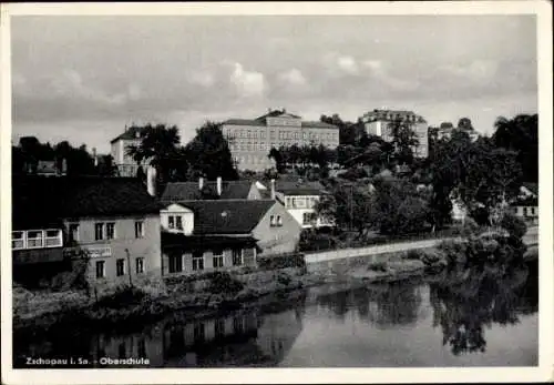 Ak Zschopau im Erzgebirge Sachsen, Oberschule