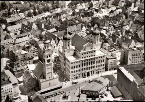 Ak Augsburg in Schwaben, Perlach, Teilansicht, Rathaus