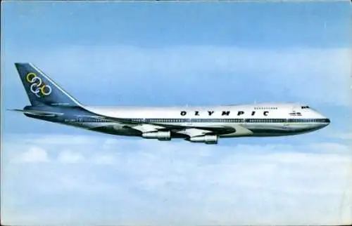 Ak Griechisches Passagierflugzeug, Olympic Airways, Boeing 747 200 B, Jumbo Jet