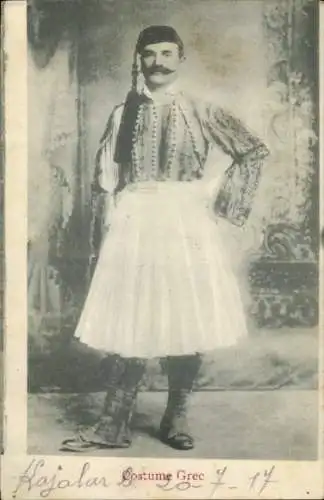 Ak Griechenland, Grieche in Tracht, Rock