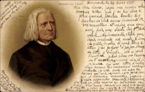 Litho Komponist Franz Liszt, Liszt Ferencz, Portrait