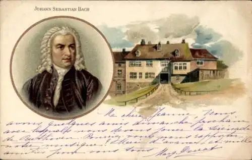 Litho Komponist Johann Sebastian Bach