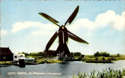 Ak Groot Ammers Südholland, Windmühle