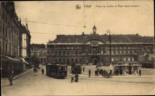 Ak Lüttich Lüttich Wallonien, Gerichtsgebäude, Place Saint-Lambert