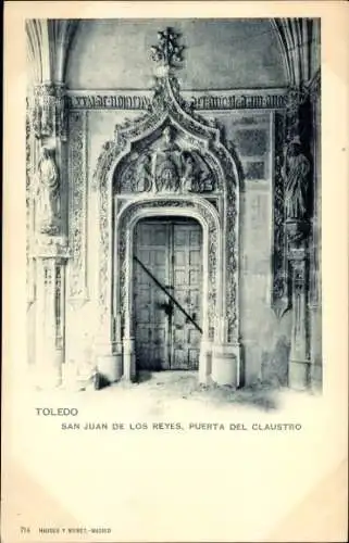 Ak Toledo Castilla La Mancha Spanien, San Juan de los Reyes, Puerta del Cloister