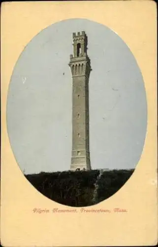 Ak Provincetown Cape Cod Massachusetts USA, Pilgerdenkmal