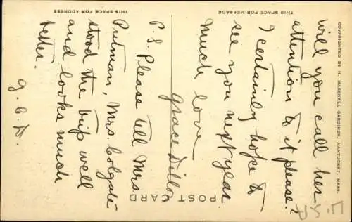 Ak Nantucket Massachusetts USA, Macy und Starbuck Häuser