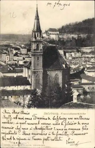 Ak Salzburg in Österreich, Franziskanerkirche