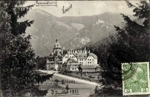 Ak Semmering in Niederösterreich, Grand Hotel Erzherzog Johann mit Sonnwendstein