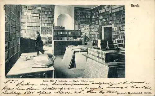 Ak Breda Nordbrabant Niederlande, Königliche Militär Akademie, Bibliothek