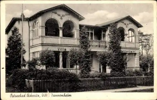 Ak Ostseebad Ückeritz auf Usedom, Villa Tannenheim