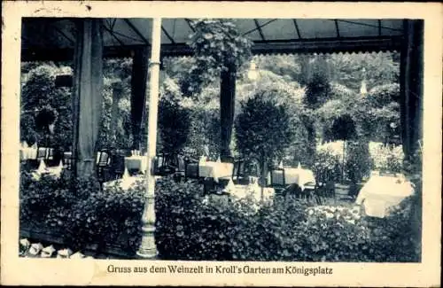 Ak Berlin Tiergarten, Weinzelt in Kroll´s Garten am Königsplatz