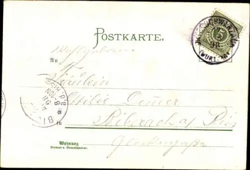 Litho Bayreuth in Oberfranken Bayern, Wagner Theater, Richard Wagner, Villa Wanfried