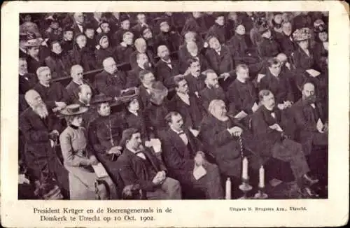 Ak Utrecht Niederlande, Burenversammlung in der Domkirche 1902, Präsident Ohm Krüger