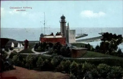 Ak Kołobrzeg Ostseebad Kolberg Pommern, Leuchtturm