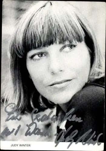 Foto Schauspielerin Judy Winter, Portrait, Autogramm