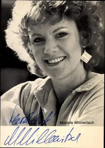 Ak Schauspielerin Mariele Millowitsch, Portrait, Autogramm