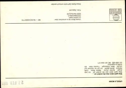 Ak Sängerin Ursela Monn, Portrait, Autogramm, Ariola Schallplatten